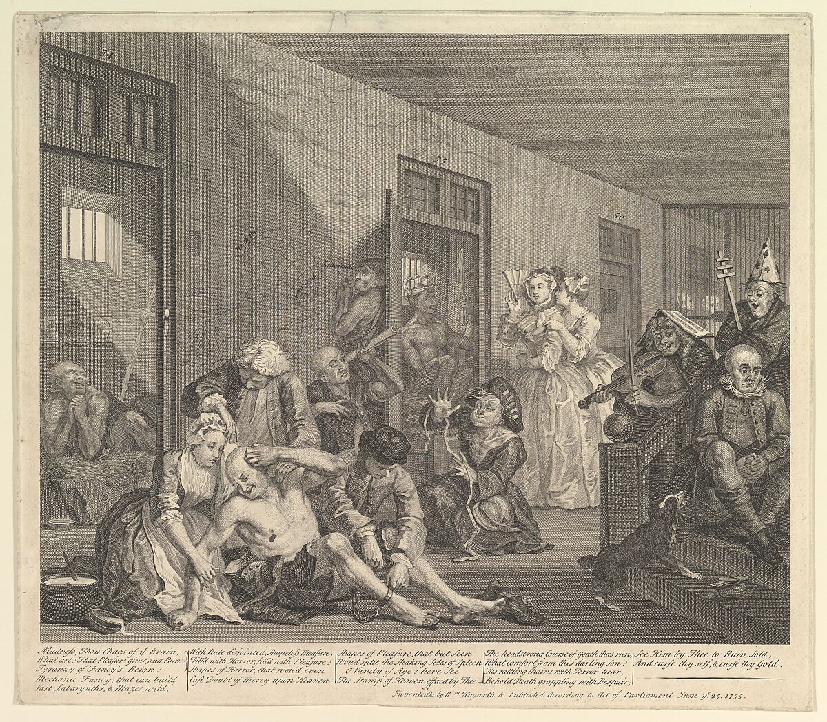 A Rake's Progress, Plate 8, William Hogarth (British, London 1697–1764 London), Etching and engraving; second state of three 
