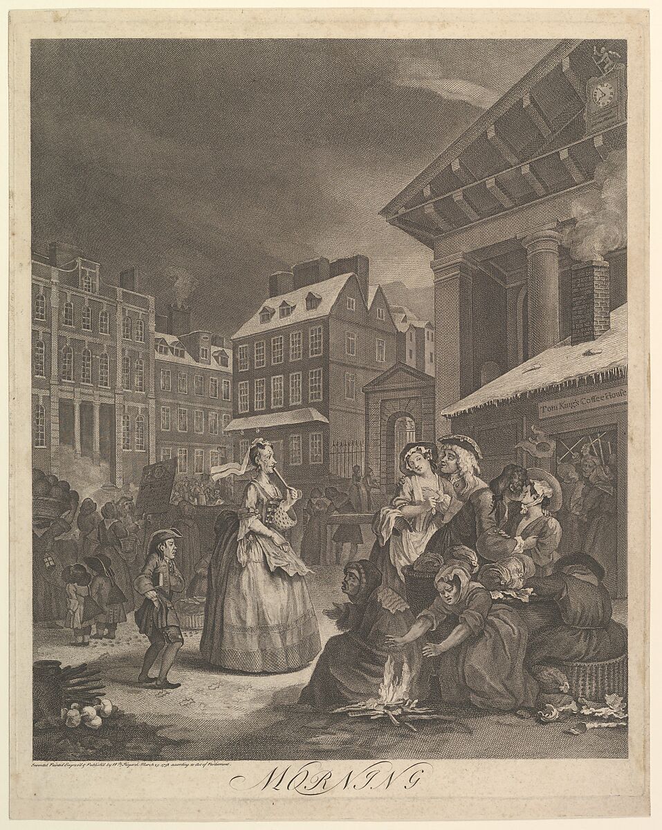 Morning (The Four Times of Day), William Hogarth (British, London 1697–1764 London), Engraving; second state of two 