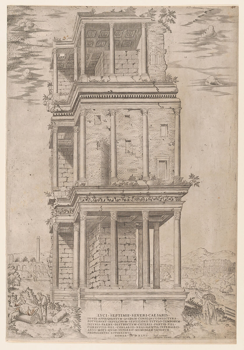 The Septizodium, from "Speculum Romanae Magnificentiae", Anonymous, Etching and engraving 