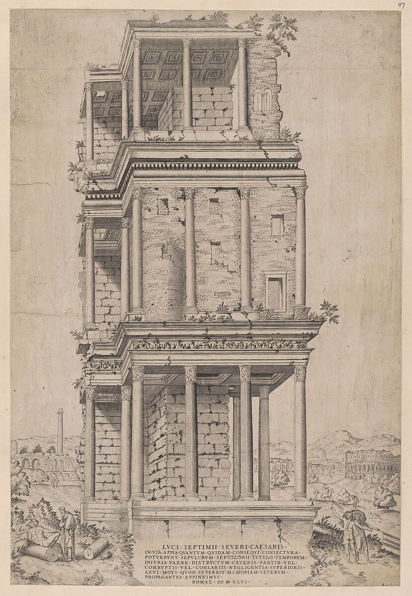 The Septizodium, from "Speculum Romanae Magnificentiae", Anonymous, Etching and engraving 