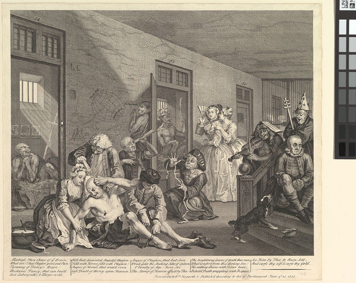 A Rake's Progress, Plate 8, William Hogarth (British, London 1697–1764 London), Engraving; second state of three 