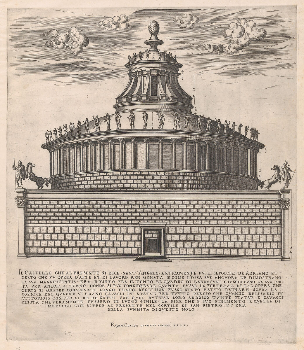 The Sepulchre of Hadrian, from "Speculum Romanae Magnificentiae", Anonymous, Engraving 