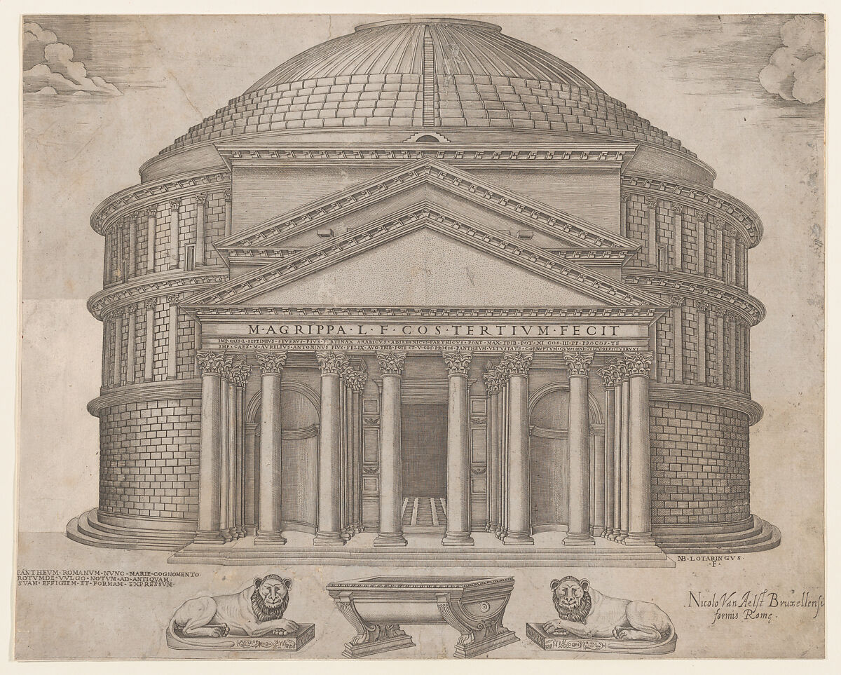 The Pantheon, from "Speculum Romanae Magnificentiae", Anonymous, Engraving; copy, second state of three (Robert-Dumesnil) 