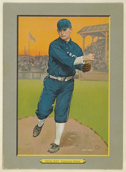 Ed Walsh, Pitcher, Chicago White Sox (American League), from Turkey Red Cabinets (T3), American Tobacco Company, Chromolithograph with hand-coloring 