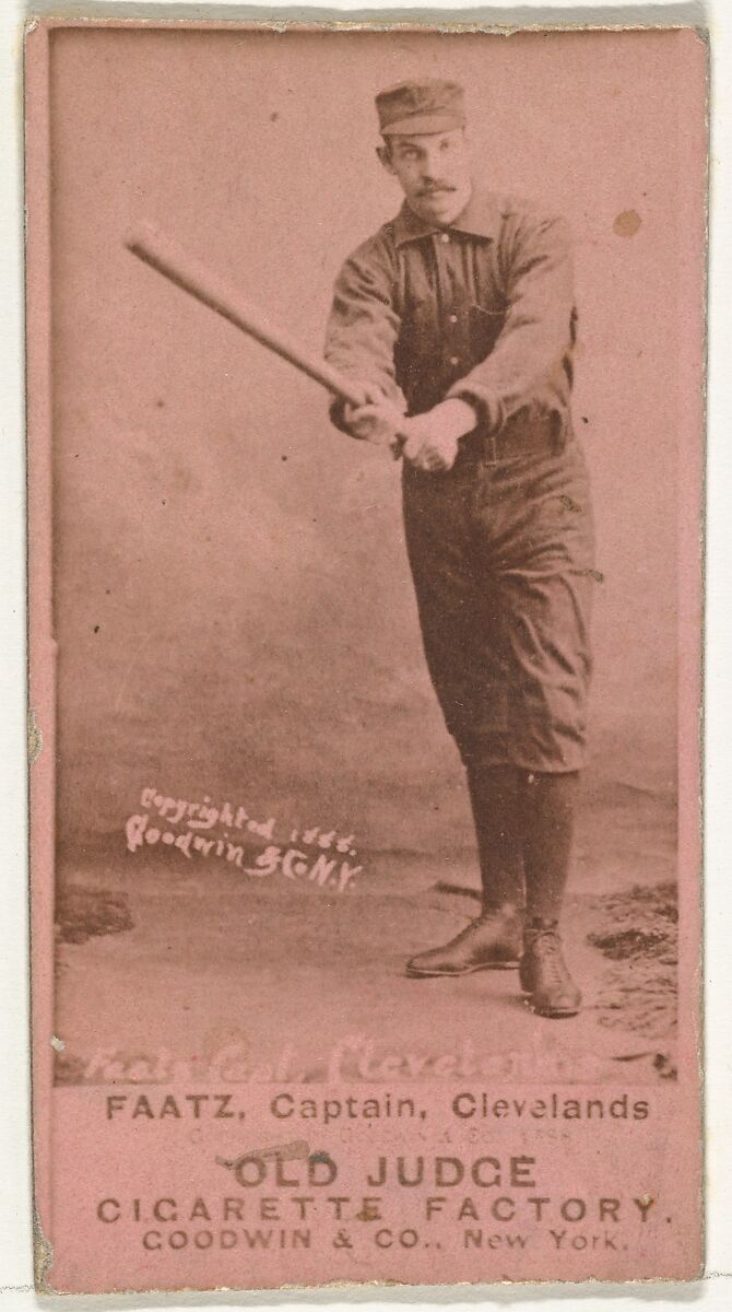 Jayson S. "Jay" Faatz, Captain, Cleveland, from the Old Judge series (N172) for Old Judge Cigarettes, Issued by Goodwin &amp; Company, Albumen photograph 