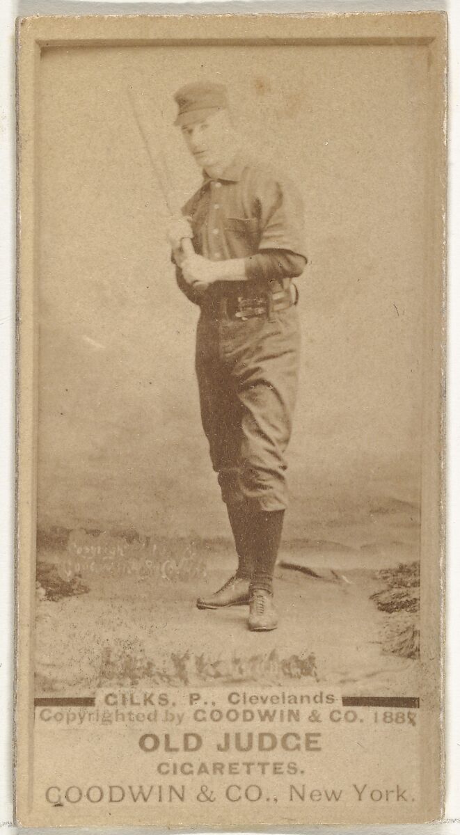 Robert James "Bob" Gilks, Pitcher, Cleveland, from the Old Judge series (N172) for Old Judge Cigarettes, Issued by Goodwin &amp; Company, Albumen photograph 