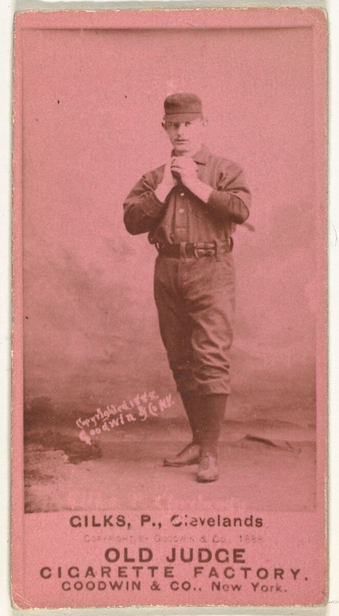 Robert James "Bob" Gilks, Pitcher, Cleveland, from the Old Judge series (N172) for Old Judge Cigarettes, Issued by Goodwin &amp; Company, Albumen photograph 