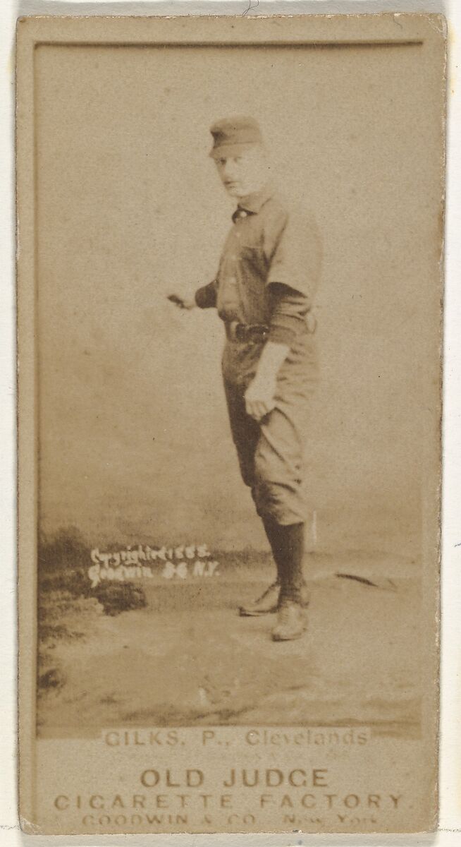 Robert James "Bob" Gilks, Pitcher, Cleveland, from the Old Judge series (N172) for Old Judge Cigarettes, Issued by Goodwin &amp; Company, Albumen photograph 