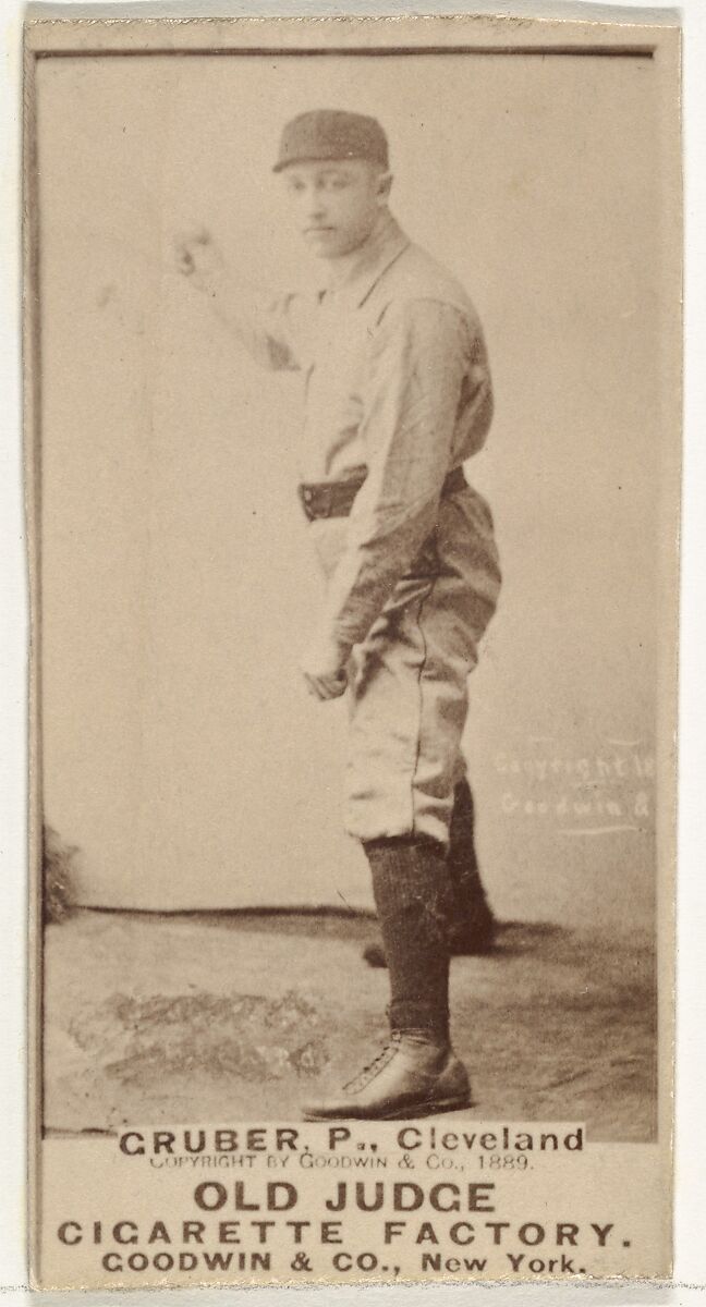 Henry Gruber, Pitcher, Cleveland, from the Old Judge series (N172) for Old Judge Cigarettes, Issued by Goodwin &amp; Company, Albumen photograph 