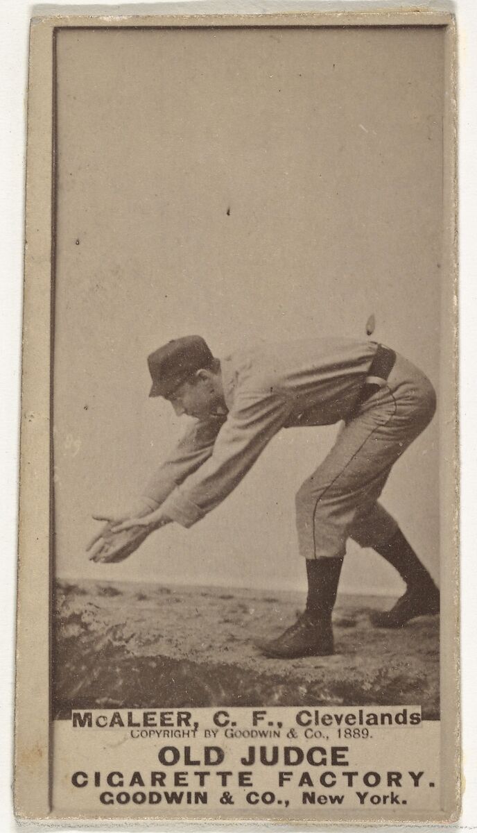 Jimmy "Loafer" McAleer, Center Field, Cleveland, from the Old Judge series (N172) for Old Judge Cigarettes, Issued by Goodwin &amp; Company, Albumen photograph 