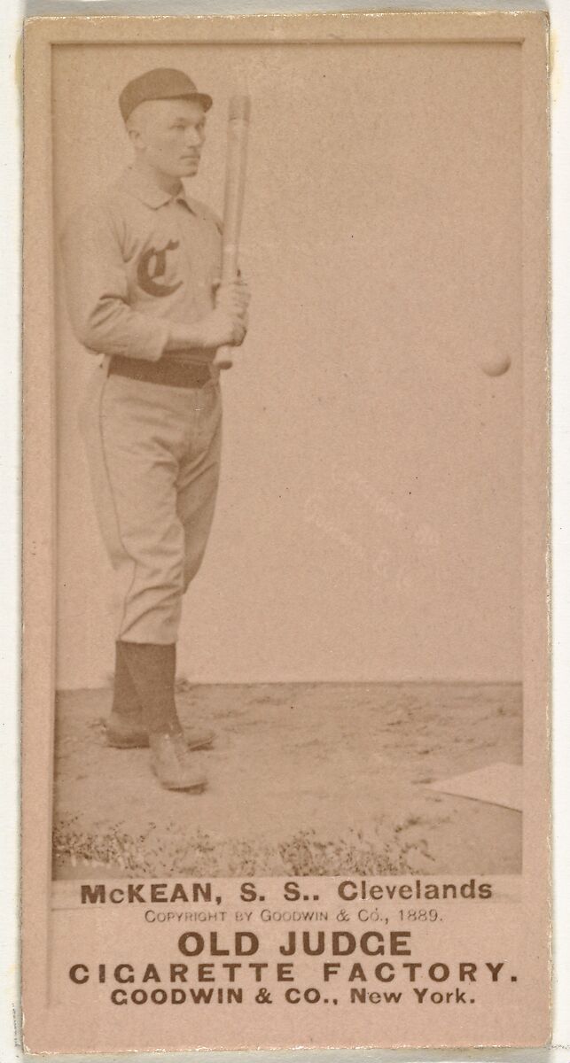 Edwin John "Ed" McKean, Shortstop, Cleveland, from the Old Judge series (N172) for Old Judge Cigarettes, Issued by Goodwin &amp; Company, Albumen photograph 