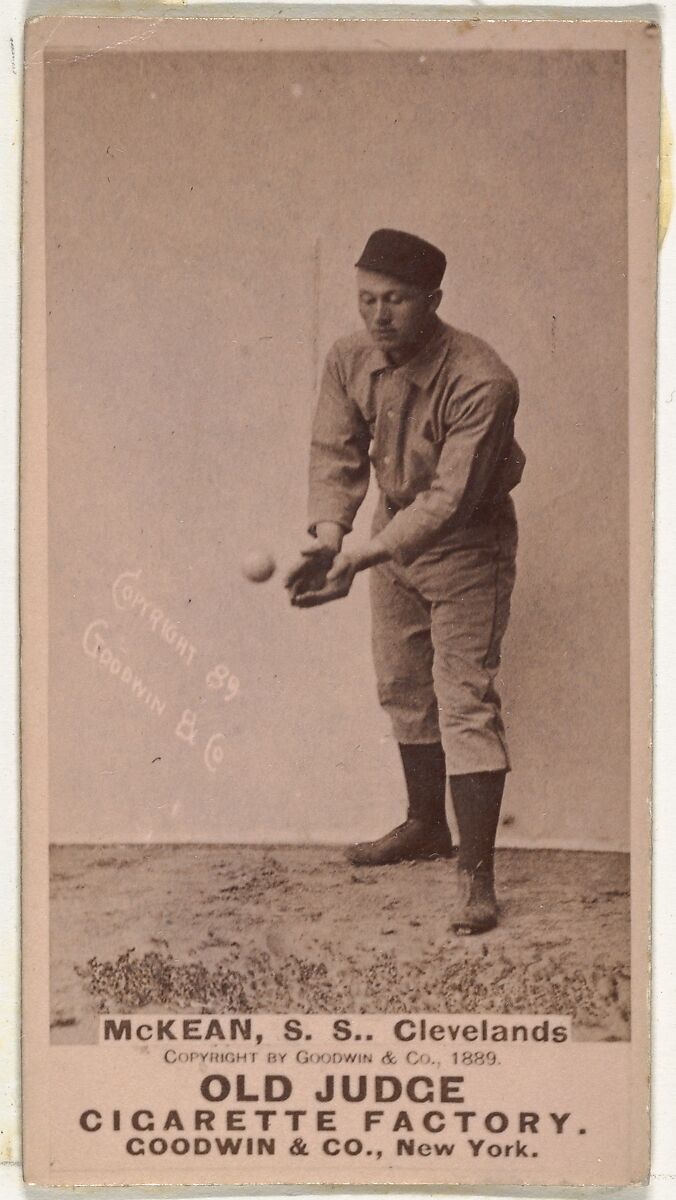 Edwin John "Ed" McKean, Shortstop, Cleveland, from the Old Judge series (N172) for Old Judge Cigarettes, Issued by Goodwin &amp; Company, Albumen photograph 