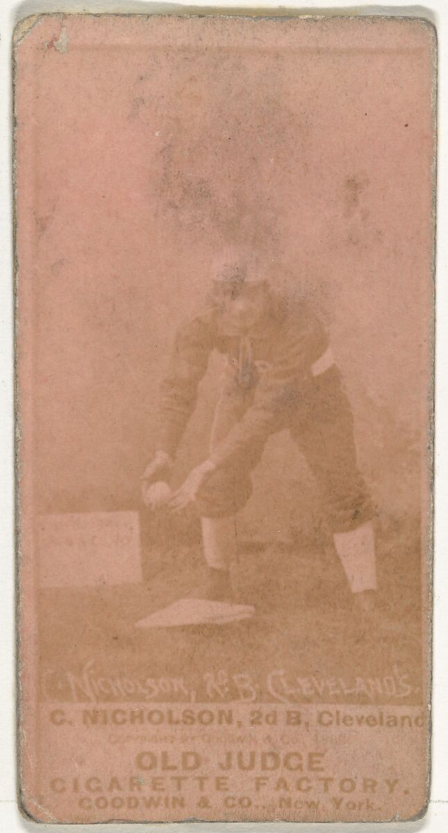 T.C. Nicholson, 2nd Base, Cleveland, from the Old Judge series (N172) for Old Judge Cigarettes, Issued by Goodwin &amp; Company, Albumen photograph 