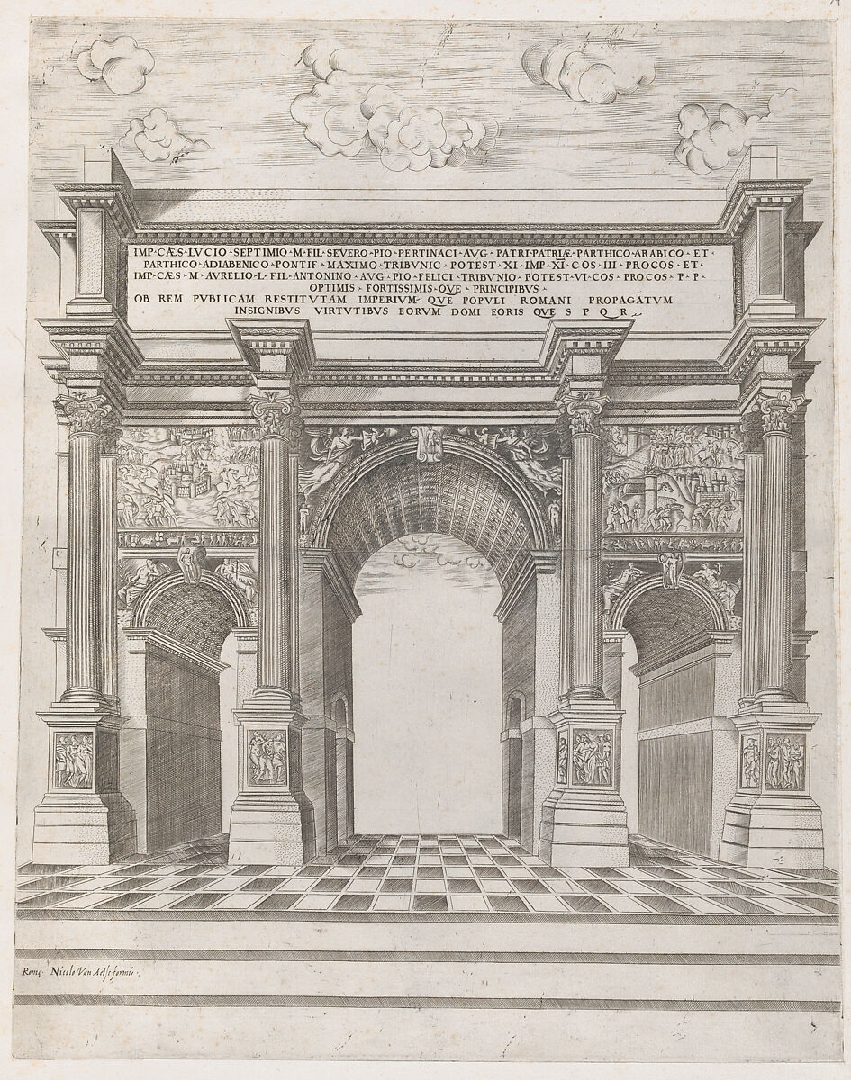 Arch of Septimus Severus, from "Speculum Romanae Magnificentiae", Anonymous, Engraving 