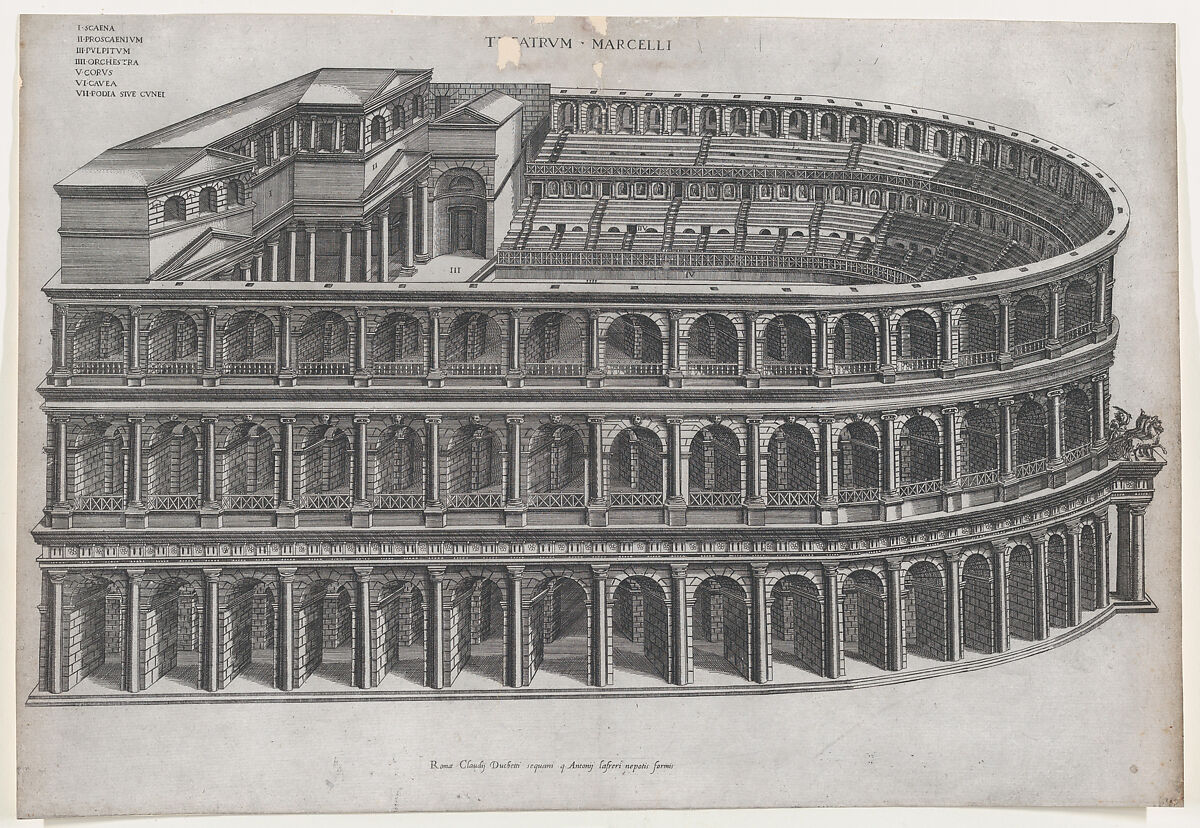 Theater of Marcellus, from "Speculum Romanae Magnificentiae", Anonymous, Engraving 