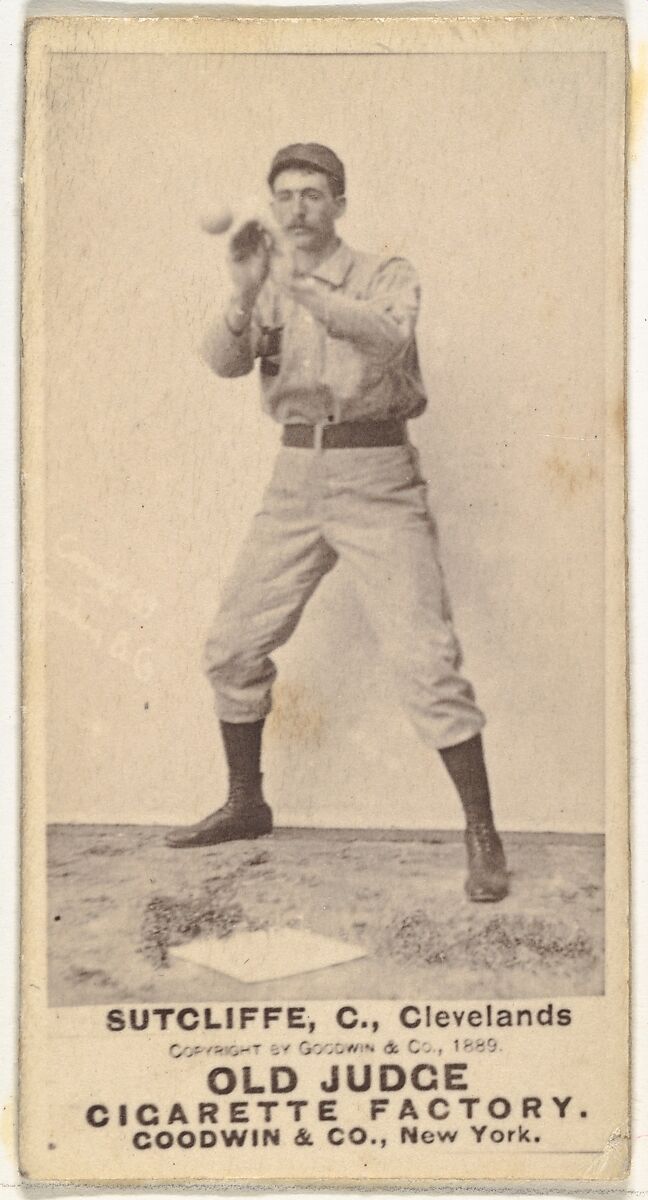 Elmer Ellsworth "Sy" Sutcliffe, Catcher, Cleveland, from the Old Judge series (N172) for Old Judge Cigarettes, Issued by Goodwin &amp; Company, Albumen photograph 