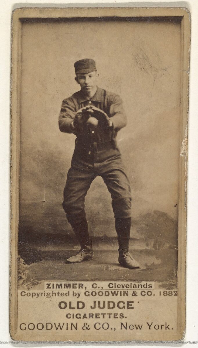 Charles Louis "Chief" Zimmer, Catcher, Cleveland, from the Old Judge series (N172) for Old Judge Cigarettes, Issued by Goodwin &amp; Company, Albumen photograph 