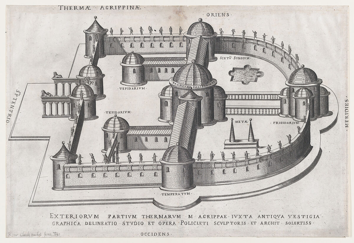 Baths of Agrippa, from "Speculum Romanae Magnificentiae", Anonymous, Engraving 