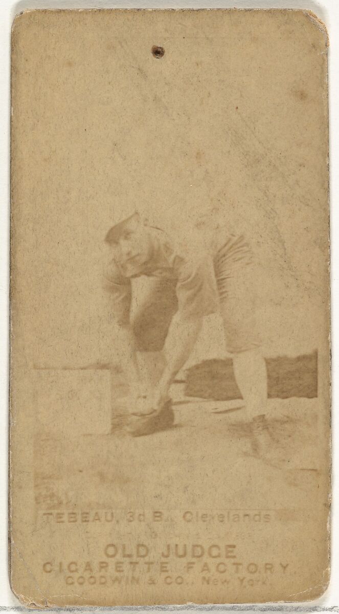Oliver Wendell "Patsy" Tebeau, 3rd Base, Cleveland, from the Old Judge series (N172) for Old Judge Cigarettes, Issued by Goodwin &amp; Company, Albumen photograph 