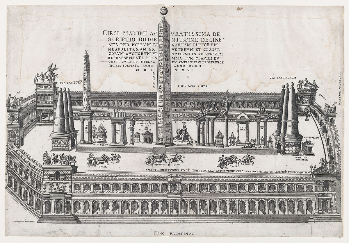 Circus Maximus, from "Speculum Romanae Magnificentiae", Giovanni Ambrogio Brambilla (Italian, active Rome, 1575–99), Engraving 