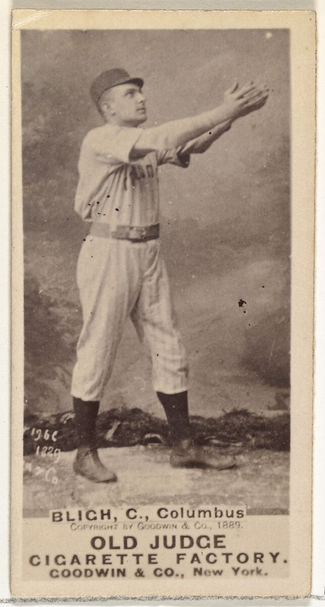 Edwin Forrest "Ned" Bligh, Catcher, Cleveland, from the Old Judge series (N172) for Old Judge Cigarettes, Issued by Goodwin &amp; Company, Albumen photograph 