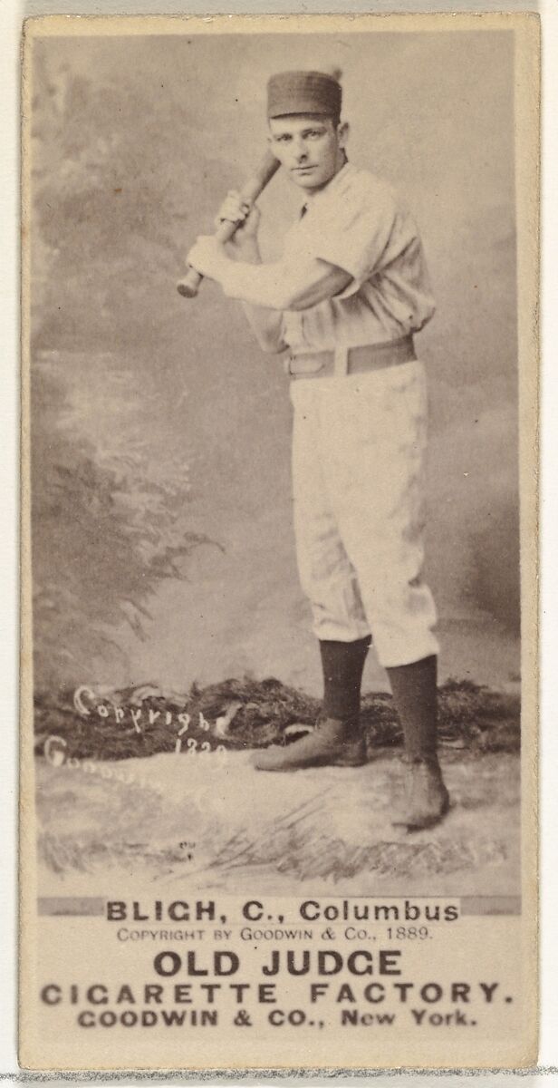 Edwin Forrest "Ned" Bligh, Catcher, Cleveland, from the Old Judge series (N172) for Old Judge Cigarettes, Issued by Goodwin &amp; Company, Albumen photograph 
