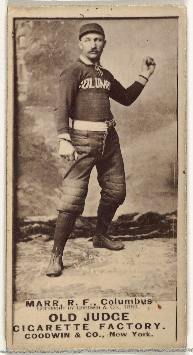 Charles W. "Lefty" Marr, Right Field, Cleveland, from the Old Judge series (N172) for Old Judge Cigarettes, Issued by Goodwin &amp; Company, Albumen photograph 