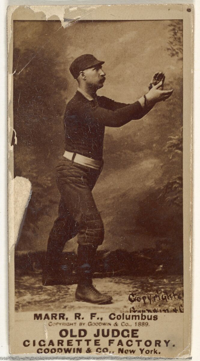 Charles W. "Lefty" Marr, Right Field, Cleveland, from the Old Judge series (N172) for Old Judge Cigarettes, Issued by Goodwin &amp; Company, Albumen photograph 
