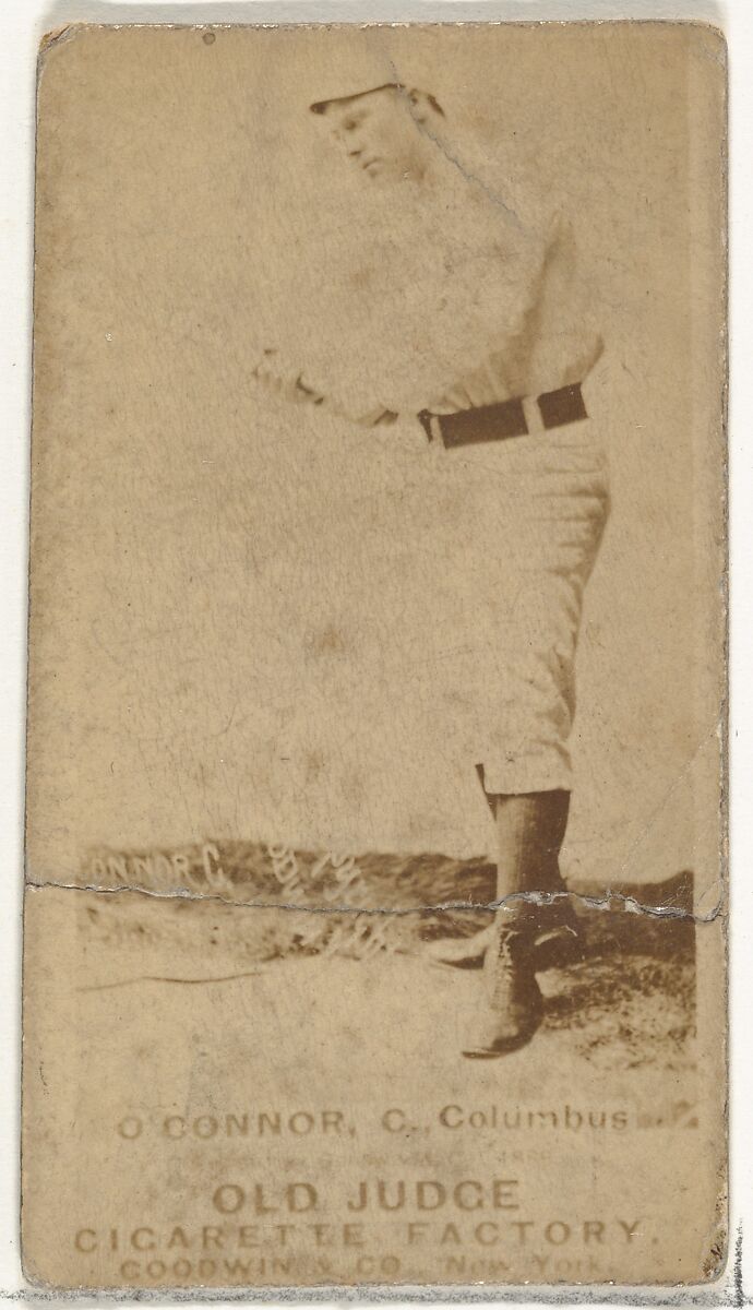 Jack "Peach Pie" O'Connor, Catcher, Cleveland, from the Old Judge series (N172) for Old Judge Cigarettes, Issued by Goodwin &amp; Company, Albumen photograph 