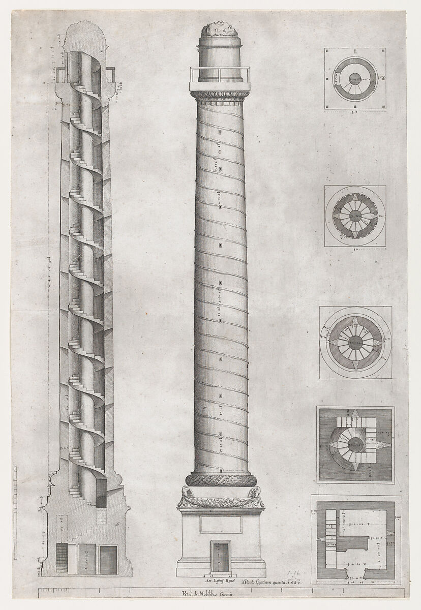 Column of Trajan, from "Speculum Romanae Magnificentiae", Anonymous, Engraving 