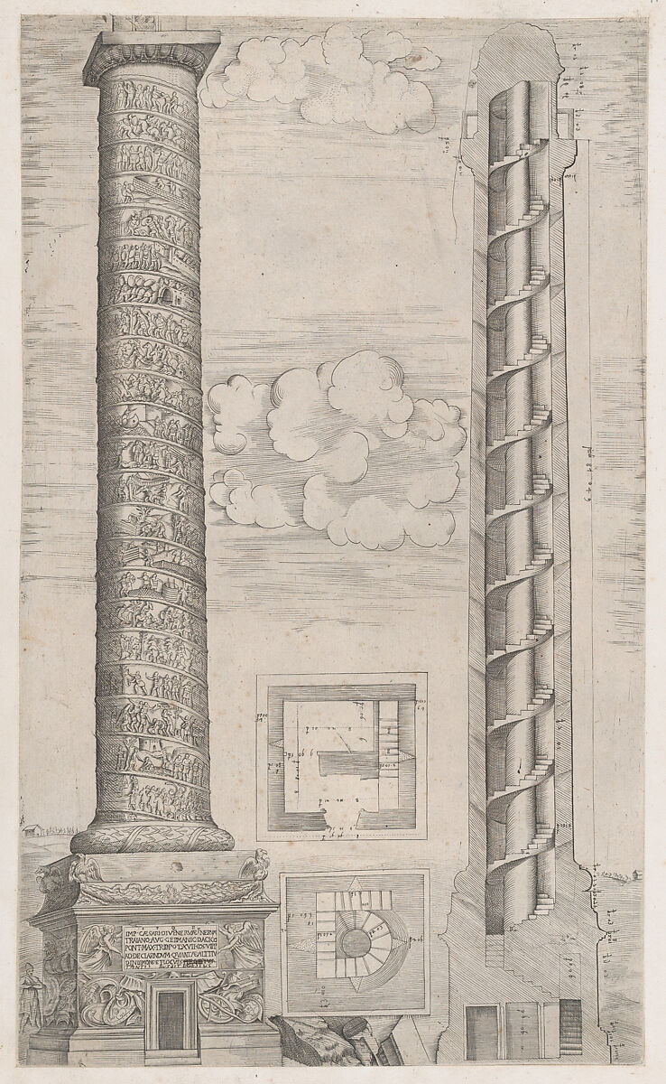 Column of Trajan, from "Speculum Romanae Magnificentiae", Anonymous, Engraving and etching 