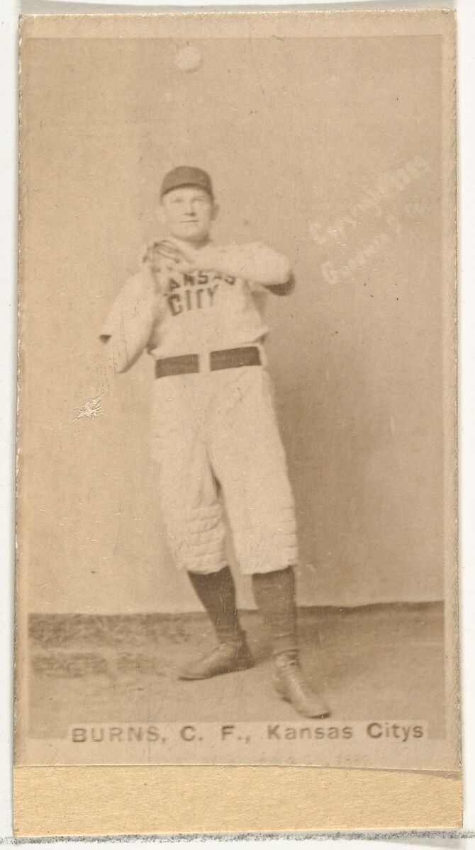 James M. "Jim" Burns, Center Field, Kansas City Cowboys, from the Old Judge series (N172) for Old Judge Cigarettes, Issued by Goodwin &amp; Company, Albumen photograph 