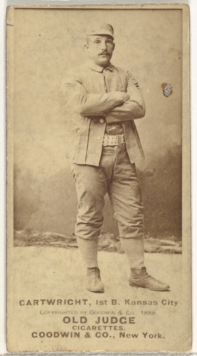 Cartwright, 1st Base, Kansas City Cowboys, from the Old Judge series (N172) for Old Judge Cigarettes, Issued by Goodwin &amp; Company, Albumen photograph 