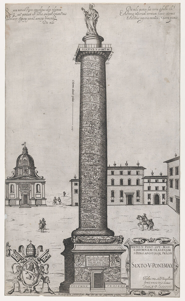 Column of Trajan, from "Speculum Romanae Magnificentiae", Attributed to Nicolas Beatrizet (French, Lunéville 1515–ca. 1566 Rome (?)), Engraving 
