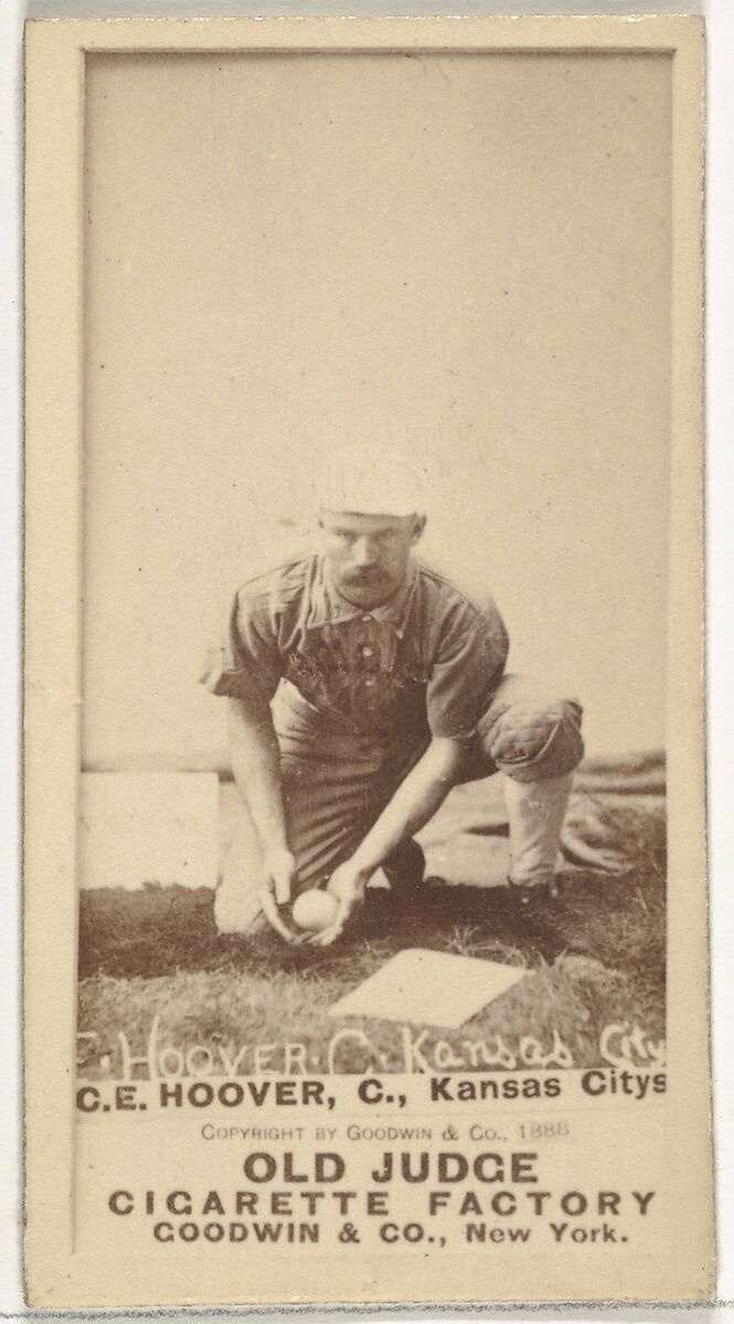 Charles E. "Charlie" Hoover, Catcher, Kansas City Cowboys, from the Old Judge series (N172) for Old Judge Cigarettes, Issued by Goodwin &amp; Company, Albumen photograph 