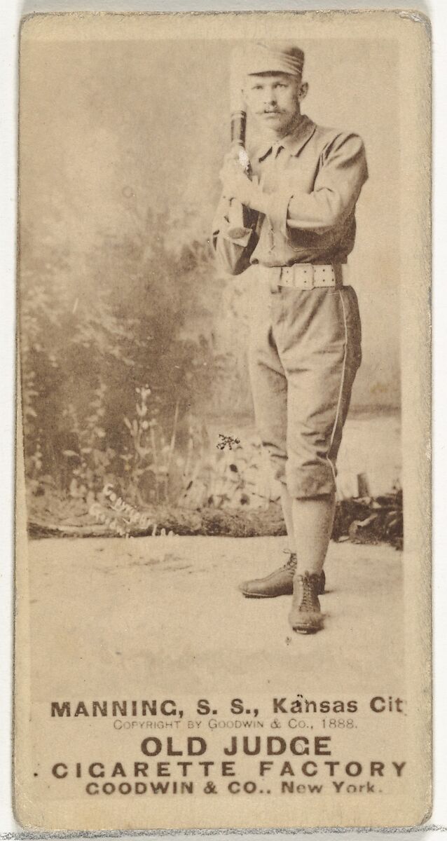 James H. "Jim" Manning, Shortstop, Kansas City Cowboys, from the Old Judge series (N172) for Old Judge Cigarettes, Issued by Goodwin &amp; Company, Albumen photograph 
