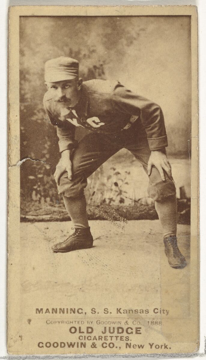 James H. "Jim" Manning, Shortstop, Kansas City Cowboys, from the Old Judge series (N172) for Old Judge Cigarettes, Issued by Goodwin &amp; Company, Albumen photograph 