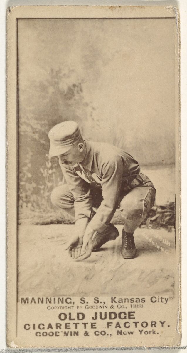 James H. "Jim" Manning, Shortstop, Kansas City Cowboys, from the Old Judge series (N172) for Old Judge Cigarettes, Issued by Goodwin &amp; Company, Albumen photograph 