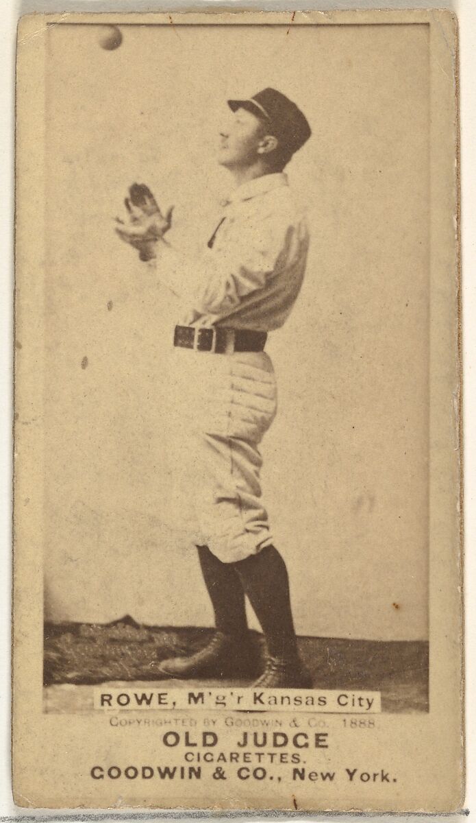 David Elwood "Dave" Rowe, Manager, Kansas City Cowboys, from the Old Judge series (N172) for Old Judge Cigarettes, Issued by Goodwin &amp; Company, Albumen photograph 