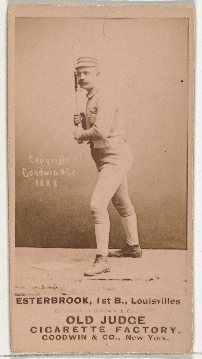 Thomas John "Dude" Esterbrook, 1st Base, Louisville Colonels, from the Old Judge series (N172) for Old Judge Cigarettes, Issued by Goodwin &amp; Company, Albumen photograph 