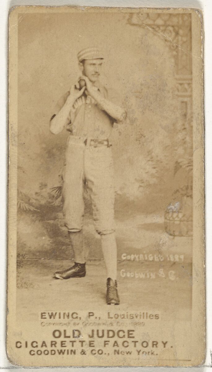 John Ewing, Pitcher, Louisville Colonels, from the Old Judge series (N172) for Old Judge Cigarettes, Issued by Goodwin &amp; Company, Albumen photograph 