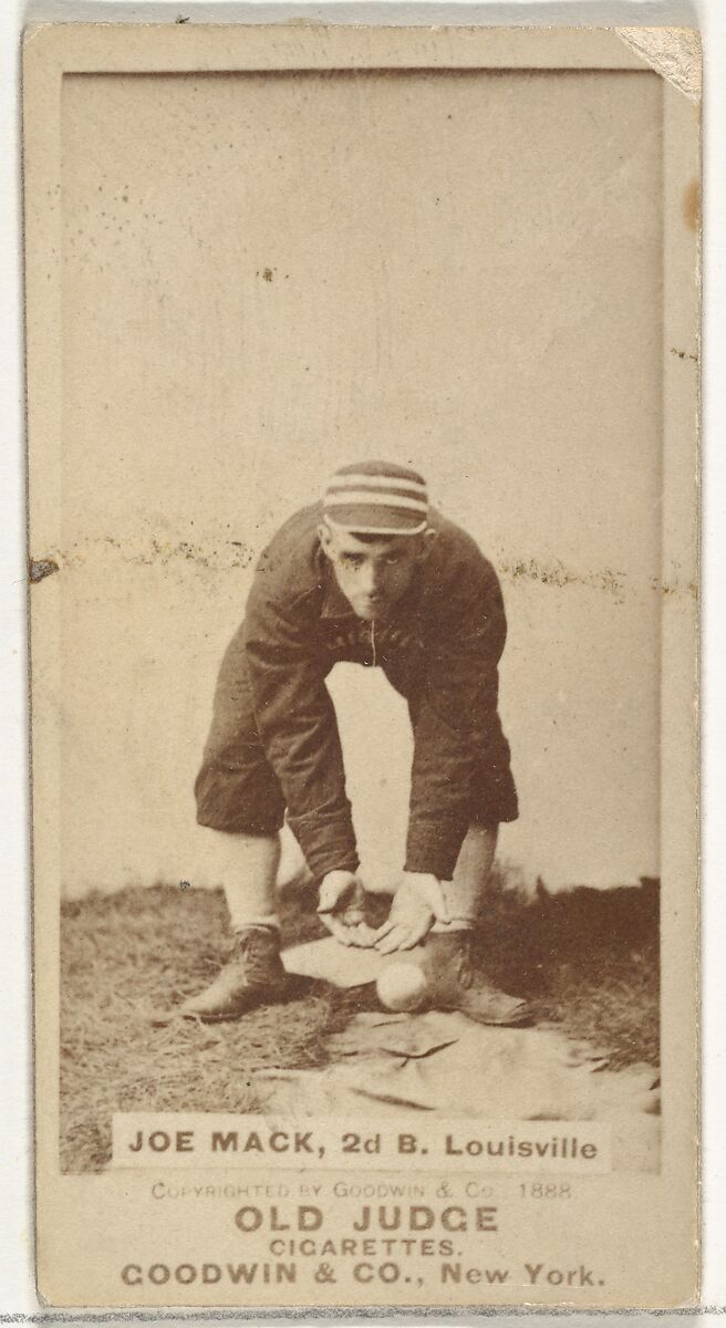 Joseph "Reddy" Mack, 2nd Base, Louisville Colonels, from the Old Judge series (N172) for Old Judge Cigarettes, Issued by Goodwin &amp; Company, Albumen photograph 
