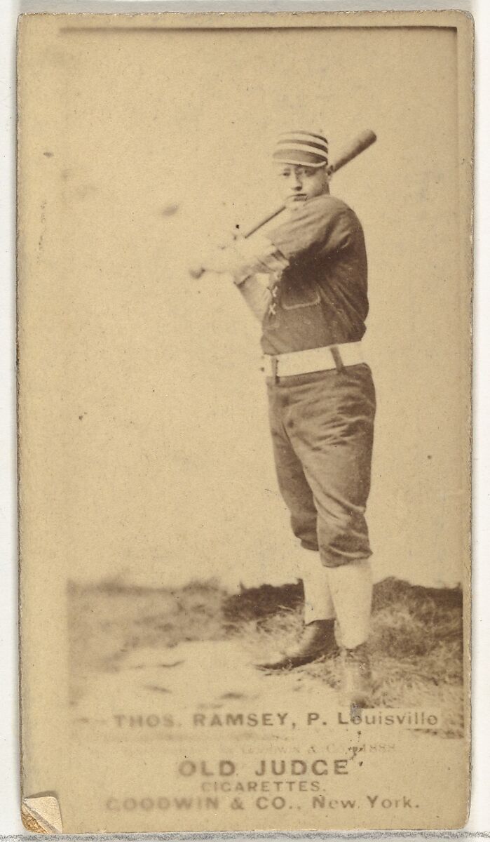 Thomas H. "Toad" Ramsey, Pitcher, Louisville Colonels, from the Old Judge series (N172) for Old Judge Cigarettes, Issued by Goodwin &amp; Company, Albumen photograph 