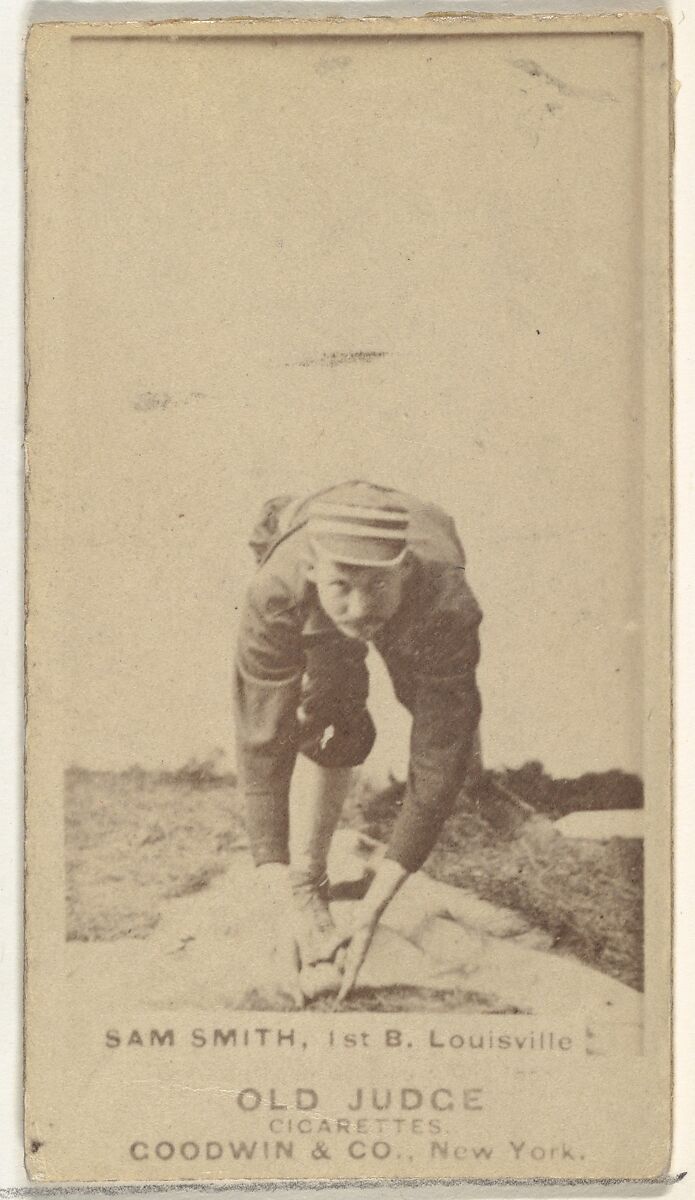 Samuel J. "Skyrocket" Smith, 1st Base, Louisville Colonels, from the Old Judge series (N172) for Old Judge Cigarettes, Issued by Goodwin &amp; Company, Albumen photograph 
