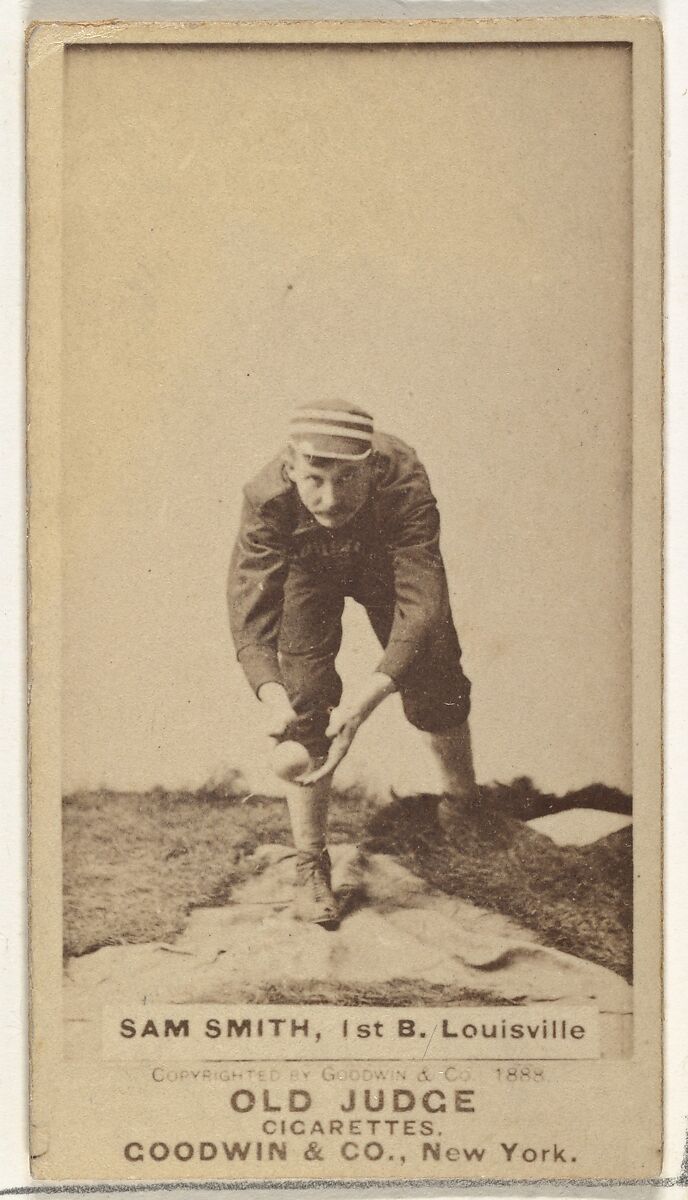 Samuel J. "Skyrocket" Smith, 1st Base, Louisville Colonels, from the Old Judge series (N172) for Old Judge Cigarettes, Issued by Goodwin &amp; Company, Albumen photograph 