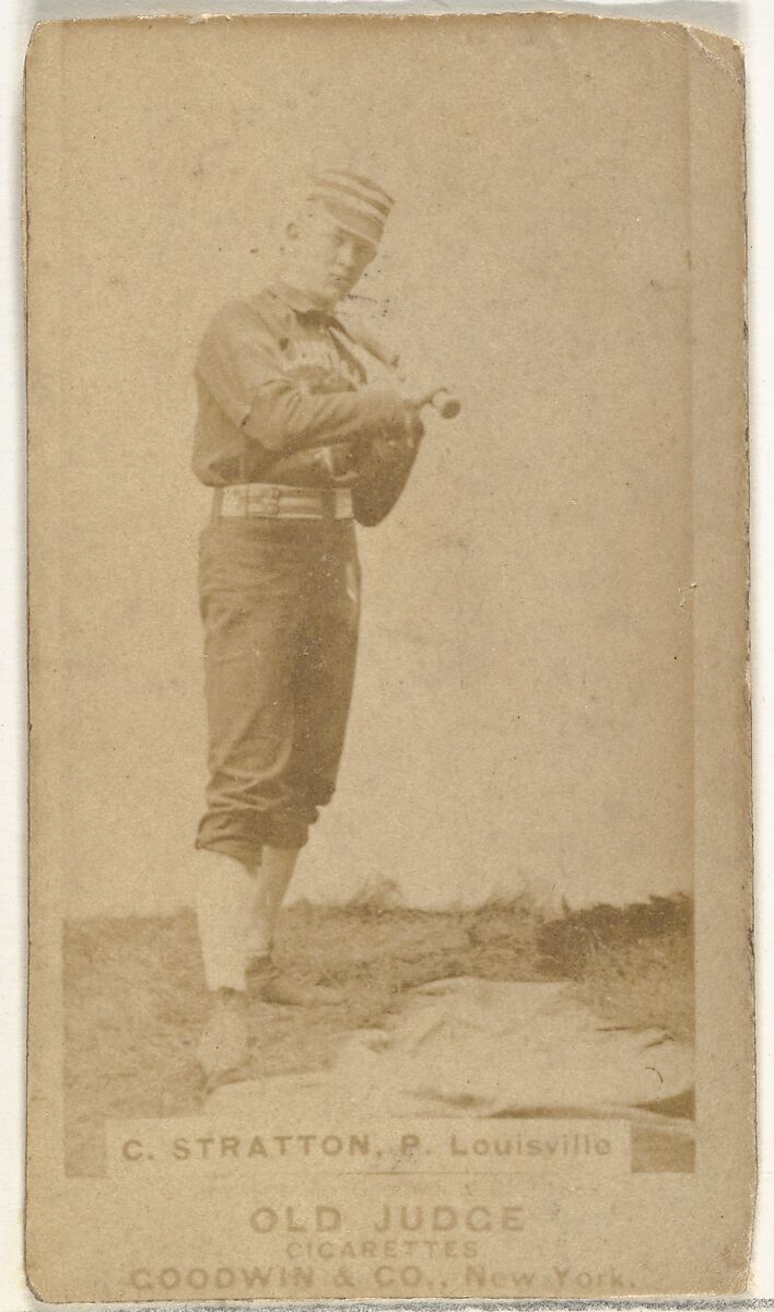 Chilton Scott Stratton, Pitcher, Louisville Colonels, from the Old Judge series (N172) for Old Judge Cigarettes, Issued by Goodwin &amp; Company, Albumen photograph 