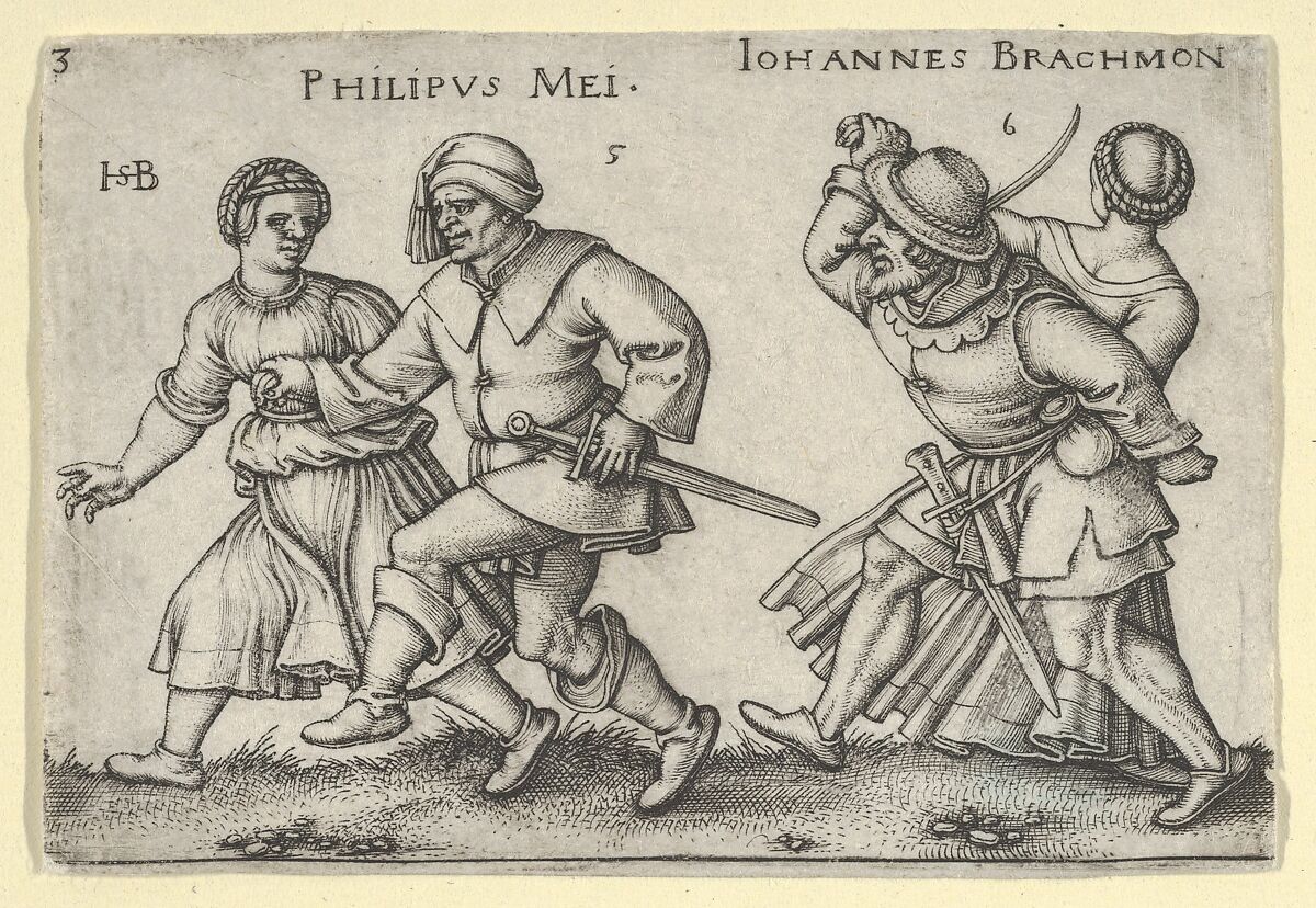 May and June from "The Peasants' Feast" or "The Twelve Months", Sebald Beham (German, Nuremberg 1500–1550 Frankfurt), Engraving; second state of three (Pauli) 