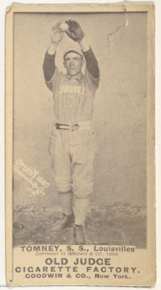 Philip H. "Buster" Tomney, Shortstop, Louisville Colonels, from the Old Judge series (N172) for Old Judge Cigarettes, Issued by Goodwin &amp; Company, Albumen photograph 