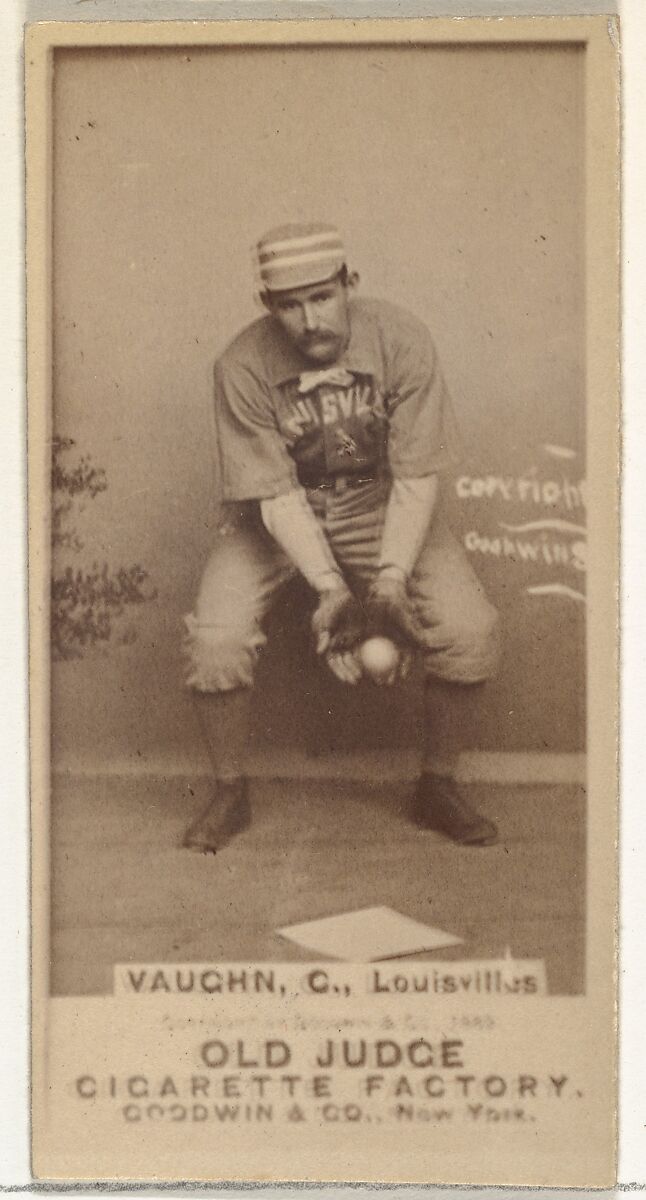Harry Francis "Farmer" Vaughn, Catcher, Louisville Colonels, from the Old Judge series (N172) for Old Judge Cigarettes, Issued by Goodwin &amp; Company, Albumen photograph 