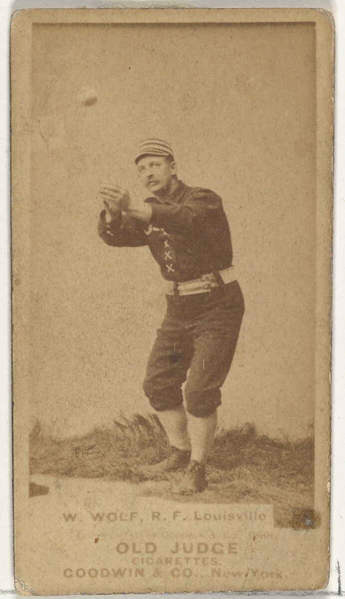 William Van Winkle "Jimmy" Wolf, Right Field, Louisville Colonels, from the Old Judge series (N172) for Old Judge Cigarettes, Issued by Goodwin &amp; Company, Albumen photograph 